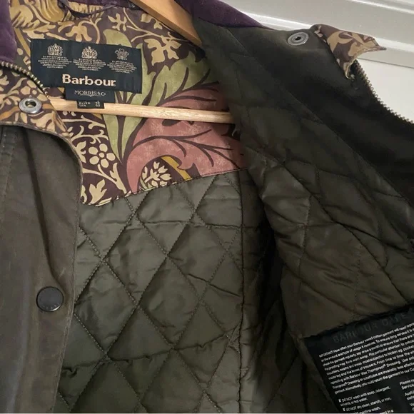 RARE Barbour Scholar Waxed Jacket Olive/Green Women’s size 6